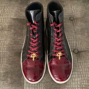 Belvedere Eel/Calf Wine/Black Size 11 Men Sneaker